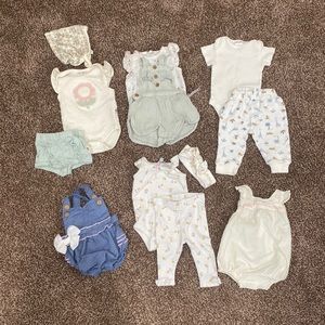 Set of 6 - Assorted 0-3 Mo Outfits
